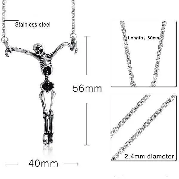 Männer Halskette mit Skelett Anhänger