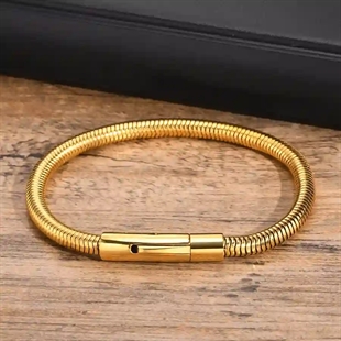 Goldenes Schlangenarmband aus Edelstahl 20,5 cm