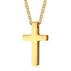 Schmuck mit goldenem Kreuz und Kette