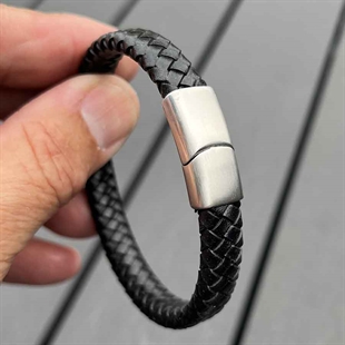 Mini-Major-Armband aus Faserleder mit mattiertem Stahlverschluss.