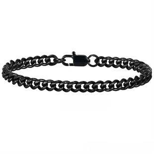 Kubanisches Herrenarmband aus schwarz beschichtetem Stahl.