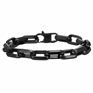 Giaca-Armband aus schwarz beschichtetem Stahl, 20 cm